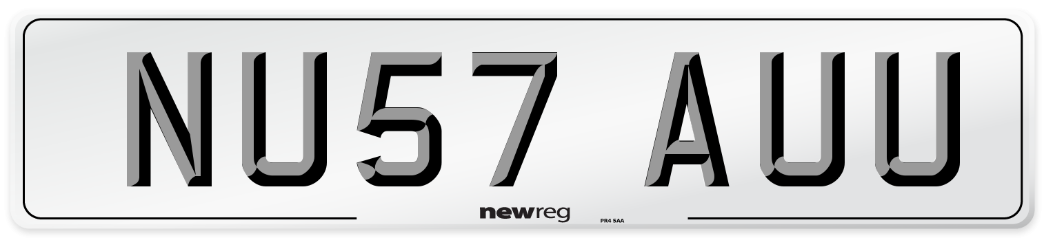 NU57 AUU Number Plate from New Reg